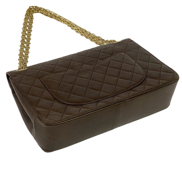 Chanel Leather Matelasse Chain Bag Mark Flap Brown Shoulder W Coco - Picture 1 of 15